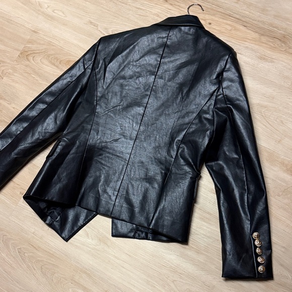 ZCRAVE DOUBLE-BREASTED LEATHER BLAZER - Picture 9 of 12